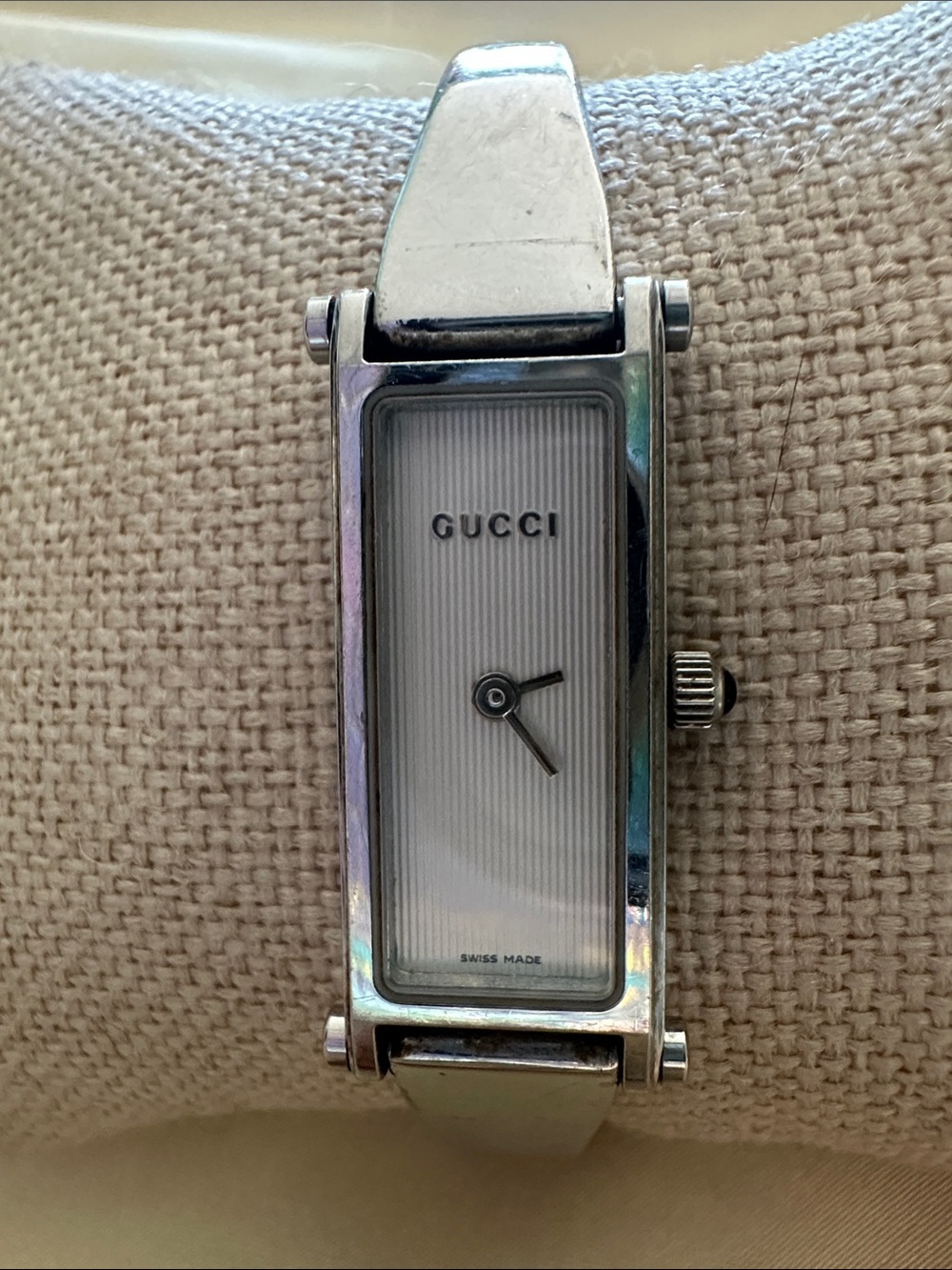 Gucci Silver and White Rectangular Bracelet Watch - Picture 1 of 3